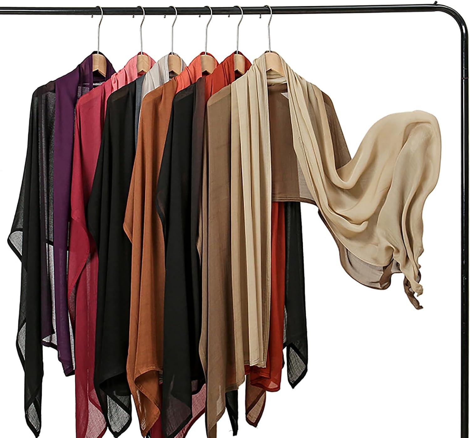 Women Lightweight Ombre Hijab Scarf Gradient Muslim Head Scarves Long Shawl Wrap Breathable Instant Jersey Headscarf