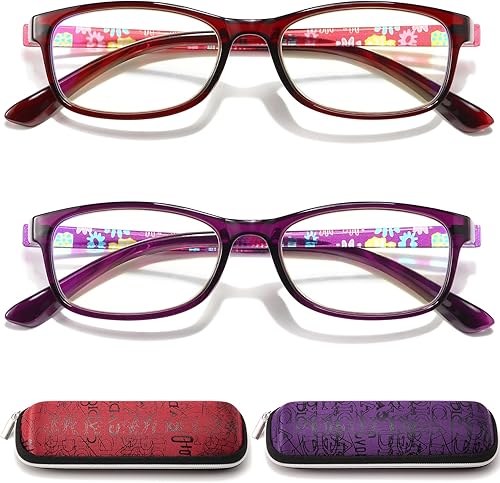 RaoOG Lentes de lectura para mujer, bloqueo de luz azul, lectores de computadora para mujer, anteojos coloridos de calidad ligera