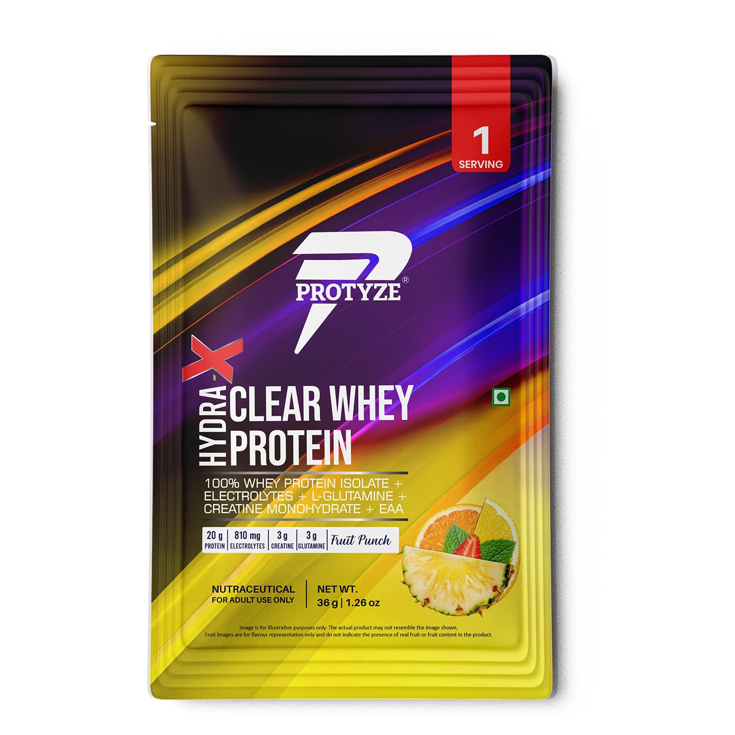 Protyze Hydra-X Clear Whey Protein with (Electrolytes,Creatine & Added Glutamine) | 20g Protein,810mg electrolyte,3g creatine,3g Added Glutamine | Assorted Flavour | 6 Servings (Fruit Punch, Lemon Lime, Pineapple) — Amazon image 9