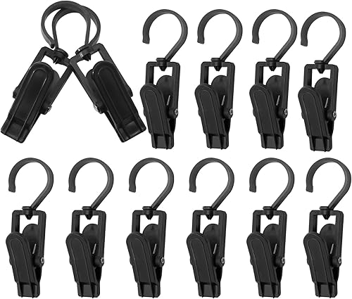 Vista 14 de Ganchos giratorios de plástico para colgar, ganchos giratorios súper fuertes, ganchos para ropa, clips de ropa, perchas de armario para el hogar