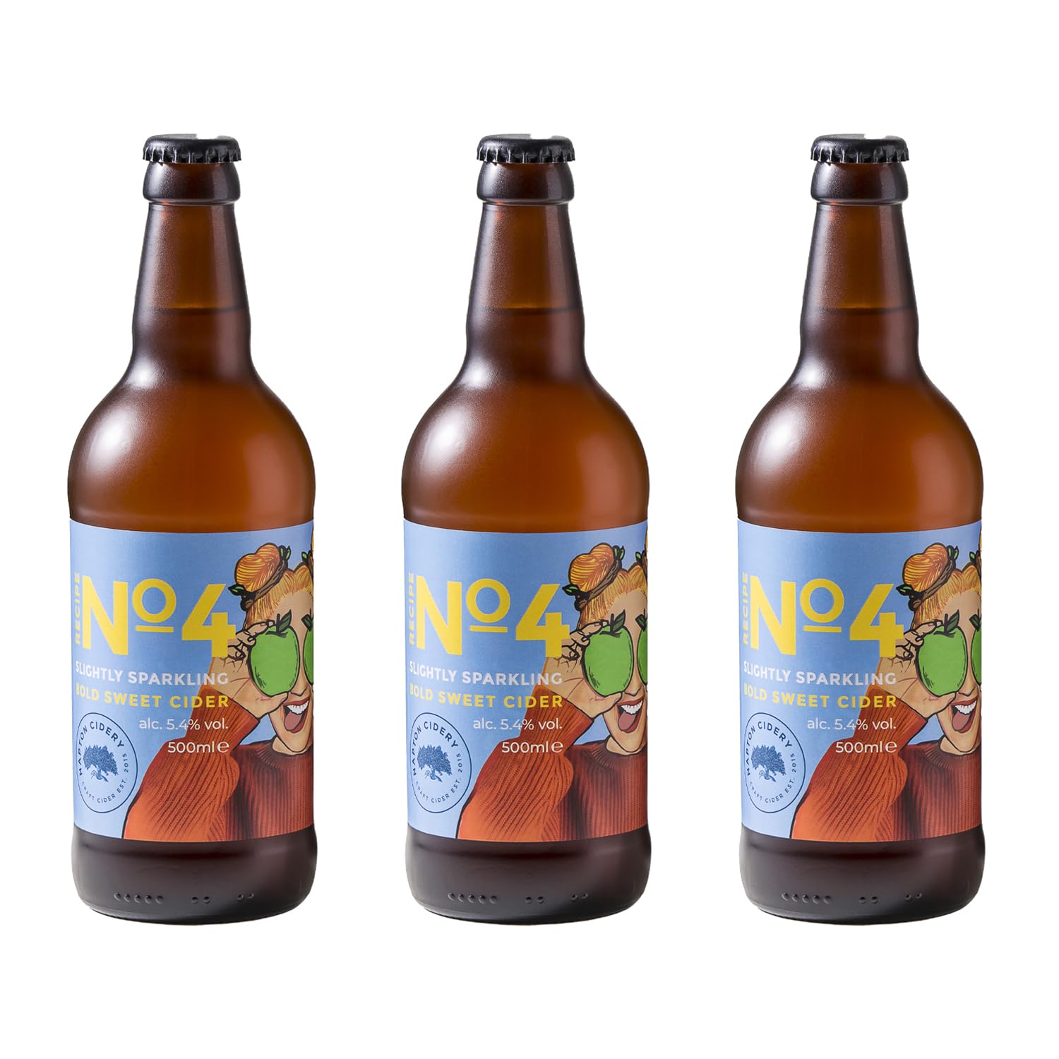 Napton Cidery - No.4 Bold Medium Cider 5.4% 500ml Glass Bottles - Pack of 3
