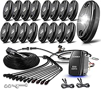 Vista 8 de LEDMIRCY Switchback Kit de Luces LED para Rocas Blanco/Ámbar Estroboscópicas con Arnés de Cableado 8 Módulos 6 Modos Función de Reinicio Función