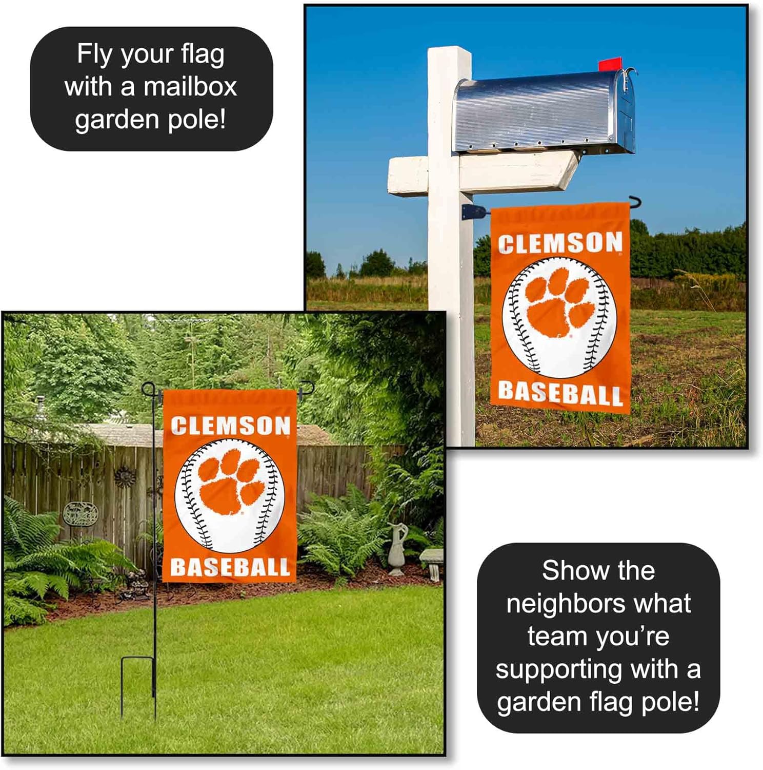 Clemson Tigers Baseball Garden Flag and Yard Banner - Image 4