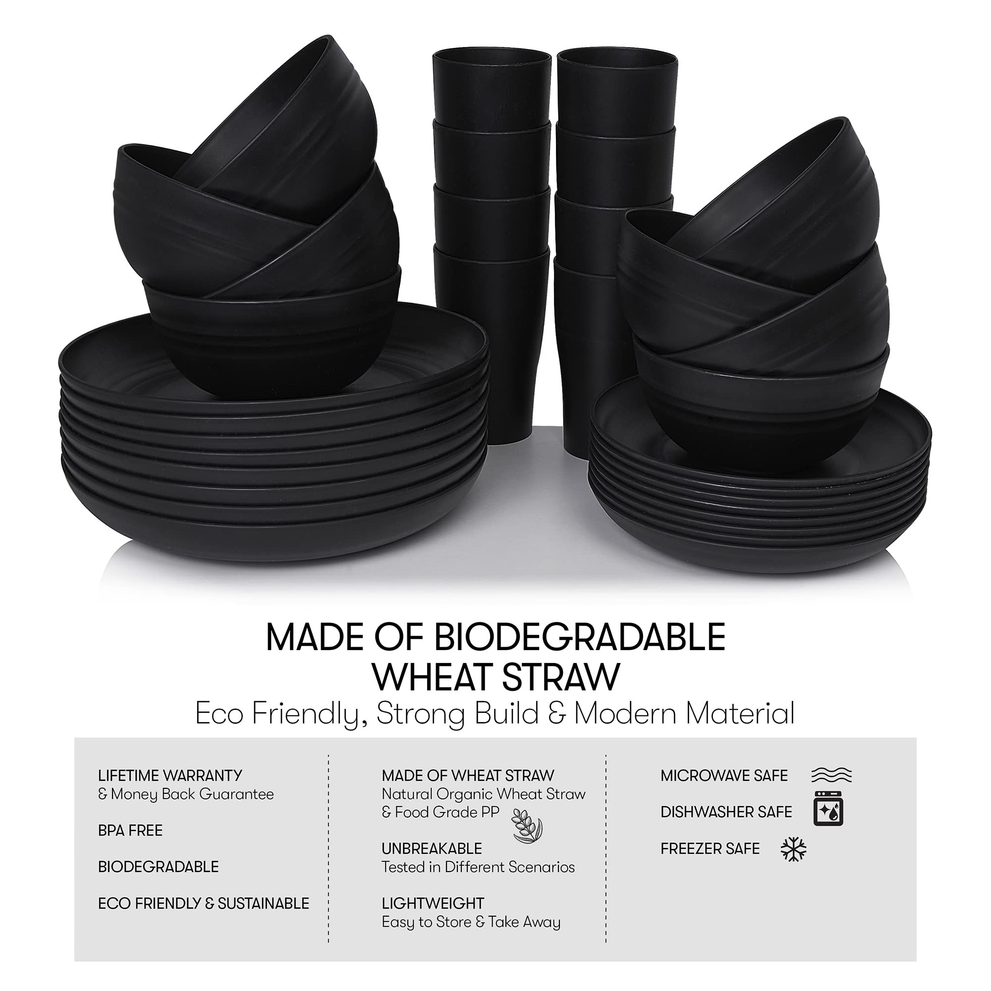 Wheat Straw Dinnerware Sets Unbreakable Dinnerware Sets Dishwasher Microwave Safe Dinnerware