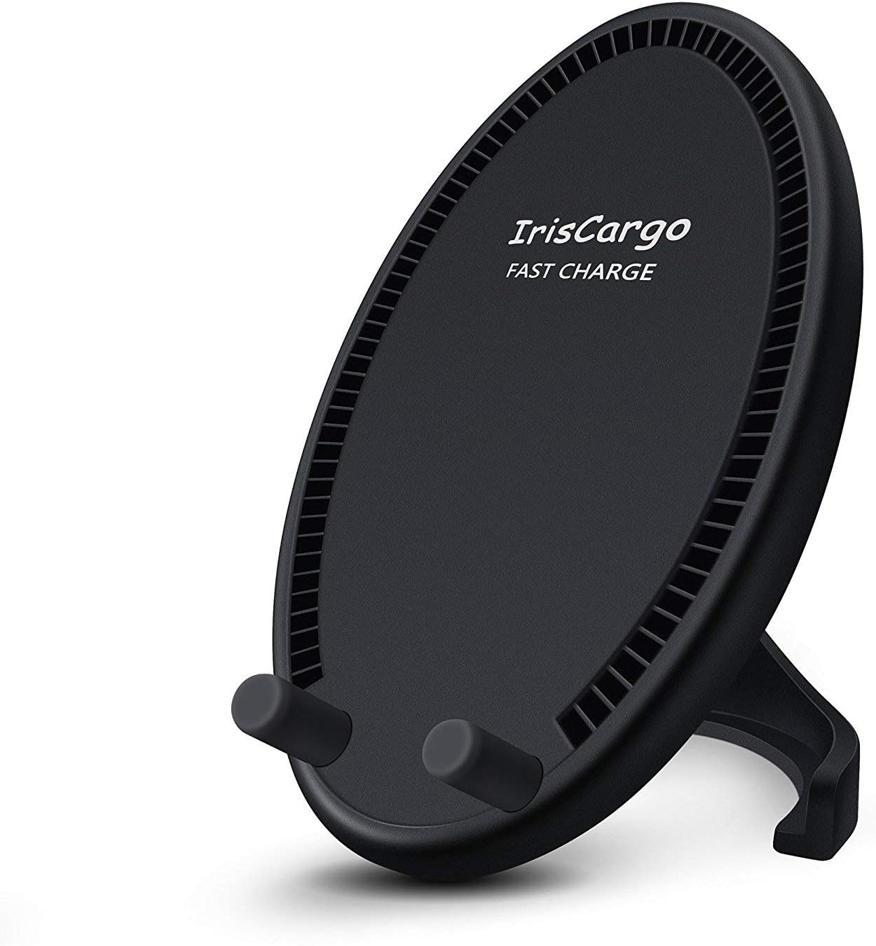 IrisCargo Fast Wireless Charger, Wireless Charging Stand with Cooling Fan for iPhone X, iPhone 8/8 Plus, Galaxy S9/S9+/S8/S7/Note 8, and Qi-Enabled Devices๏ผNO AC Adapter๏ผ