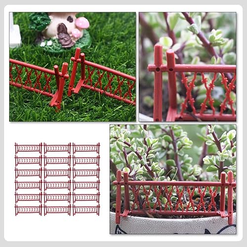 Miniatura 9 de Toyvian 25 piezas de valla en miniatura de plástico, valla decorativa para manualidades, casa de muñecas, jardín, bonsái, terrario, suministros de