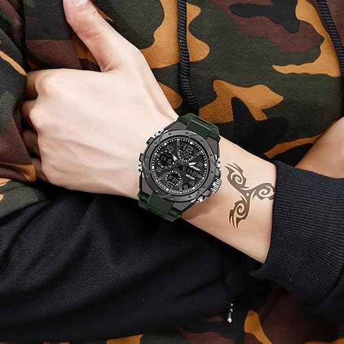 Miniatura 3 de AIMES Mens Watches Sports Outdoor Waterproof Military Watch for Men Tactical Watch Analog Digital Date Alarm Stopwatch Multi-Function Tactics Big