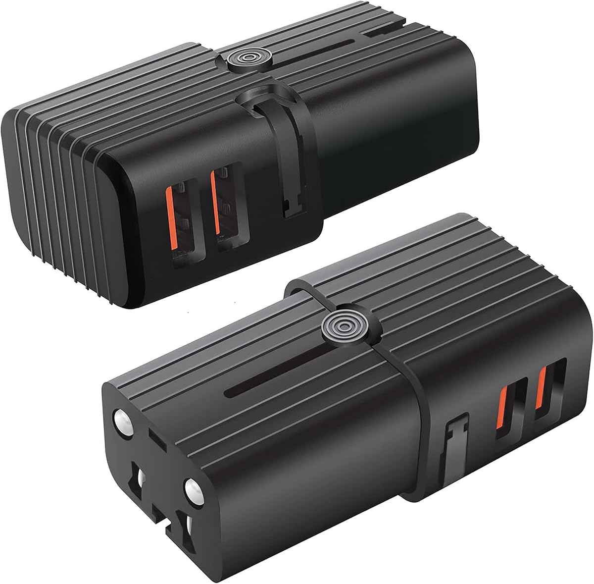 El adaptador USB universal dual funciona con Aukey DR02 para alimentación mundial y viajes entre EE. UU./UE/CN/AUS/NZ/UK
