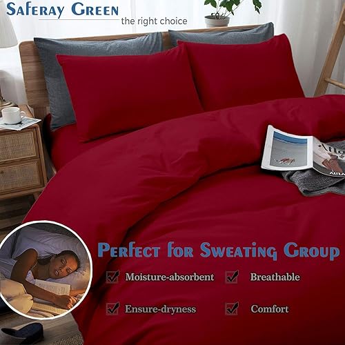 Miniatura 3 de Juego de funda de edredón tamaño King 100% algodón egipcio transpirable Funda de edredón con cierre de cremallera y lazos en las esquinas 600