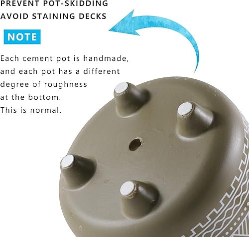 Miniatura 8 de Juego de 2 macetas de cerámica gris para plantas, 6 pulgadas y 4.7 pulgadas, diseño geométrico moderno, macetas para suculentas, hogar, oficina,
