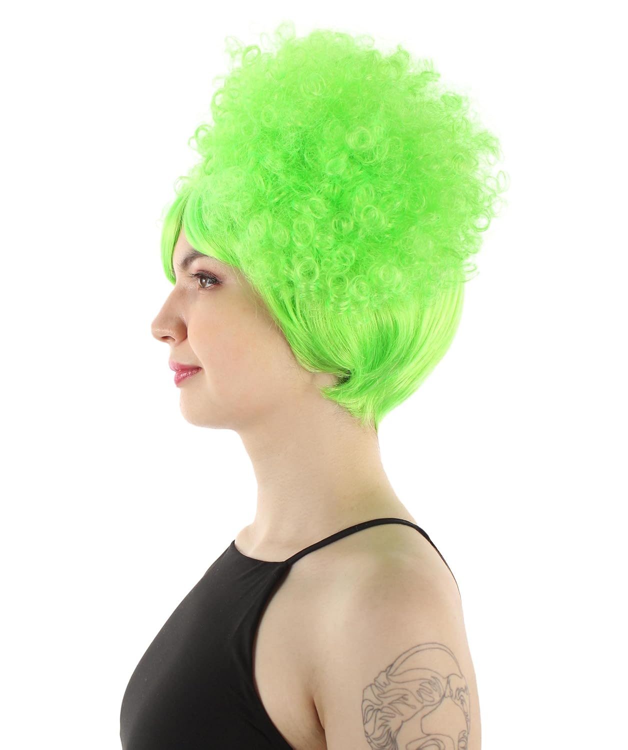 HPO Adult Women's Clown Puff Unisex Wig,Light Green Color, Best for Halloween, Flame-retardant Synthetic Fiber