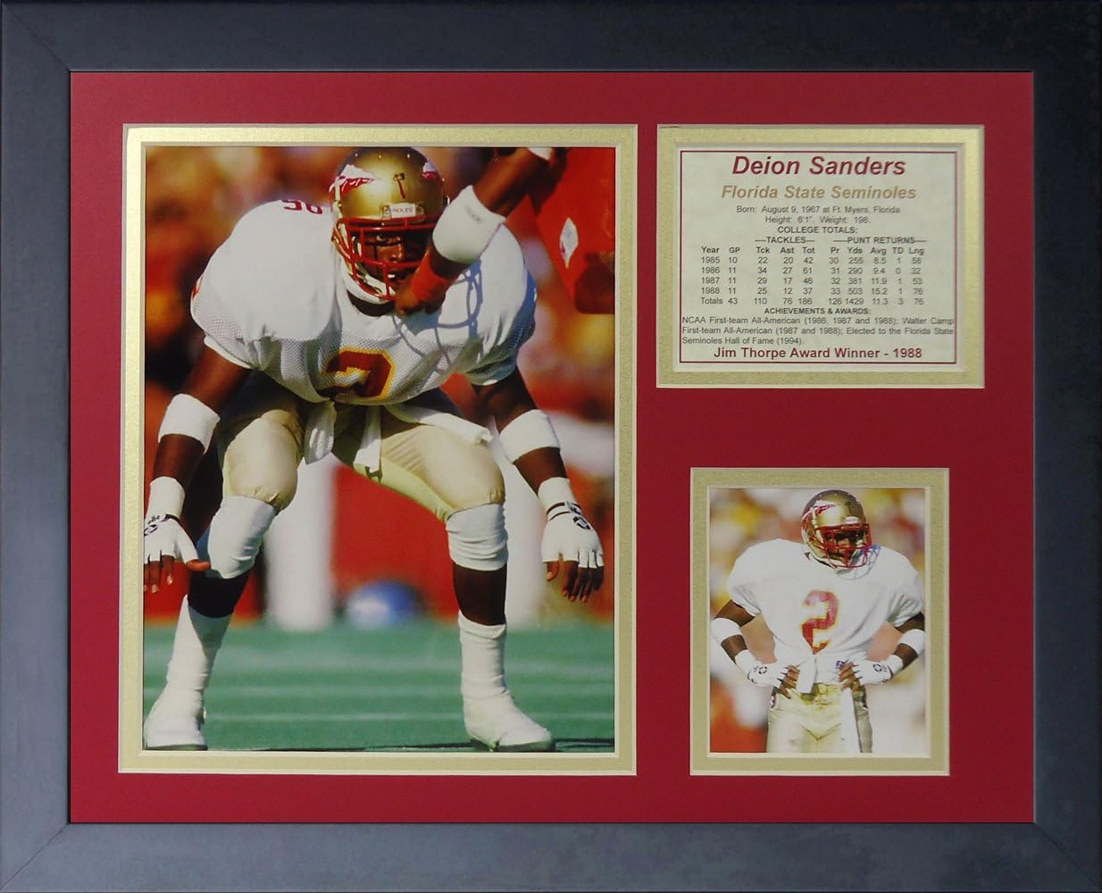 Legends Never Die Deion Sanders Florida State Collage Photo Frame, 11" x 14"