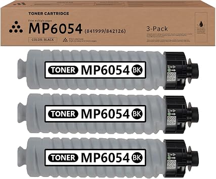 DRAWN Compatible MP 6054 841999 / 842126 Toner Cartridge Replacement for Ricoh MP 5054SP 4054SP 6054SP Printer Ink3 Pack, Black