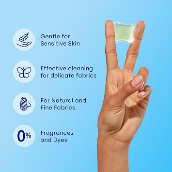 Dropps Sensitive Skin Laundry Detergent Pods, Unscented (64 Ct) - Hypoallergenic & Dermatologist Tested | Free & Clear | Laundry Pods for Sensitive Skin | Clean Ingredients | Plastic Free Packaging