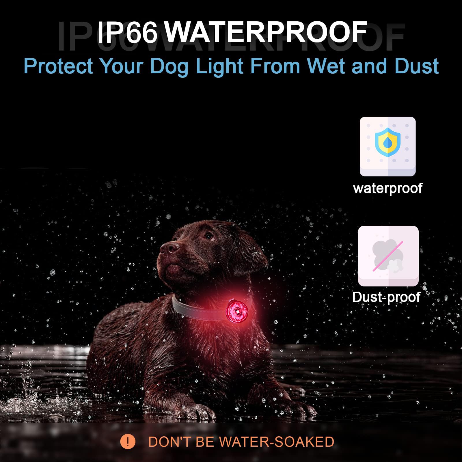 UMIONE Rechargeable Pet Light, three adjustable modes, 100% waterproof - Image 2