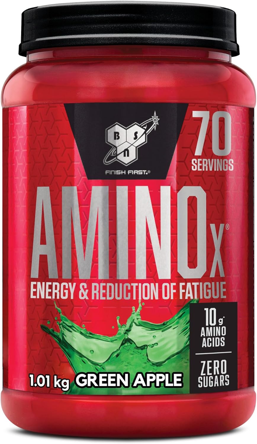 BSN Nutrition Amino X Supplement with Vitamin D, Vitamin B6 and Amino Acids, Green Apple Flavour, 70 Servings, 1 kg