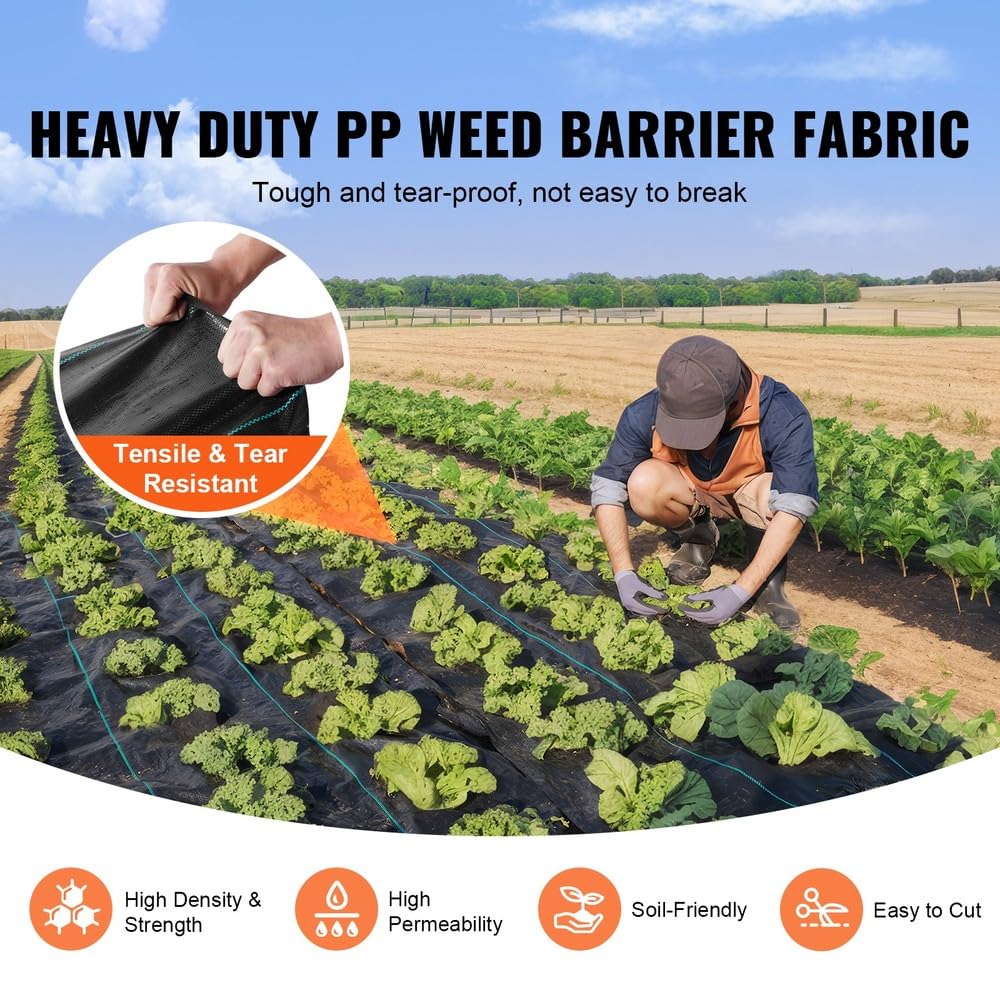 Weed Barrier Landscape Fabric 3 * 250FT 5oz Woven PP Weed Control Ground Mat