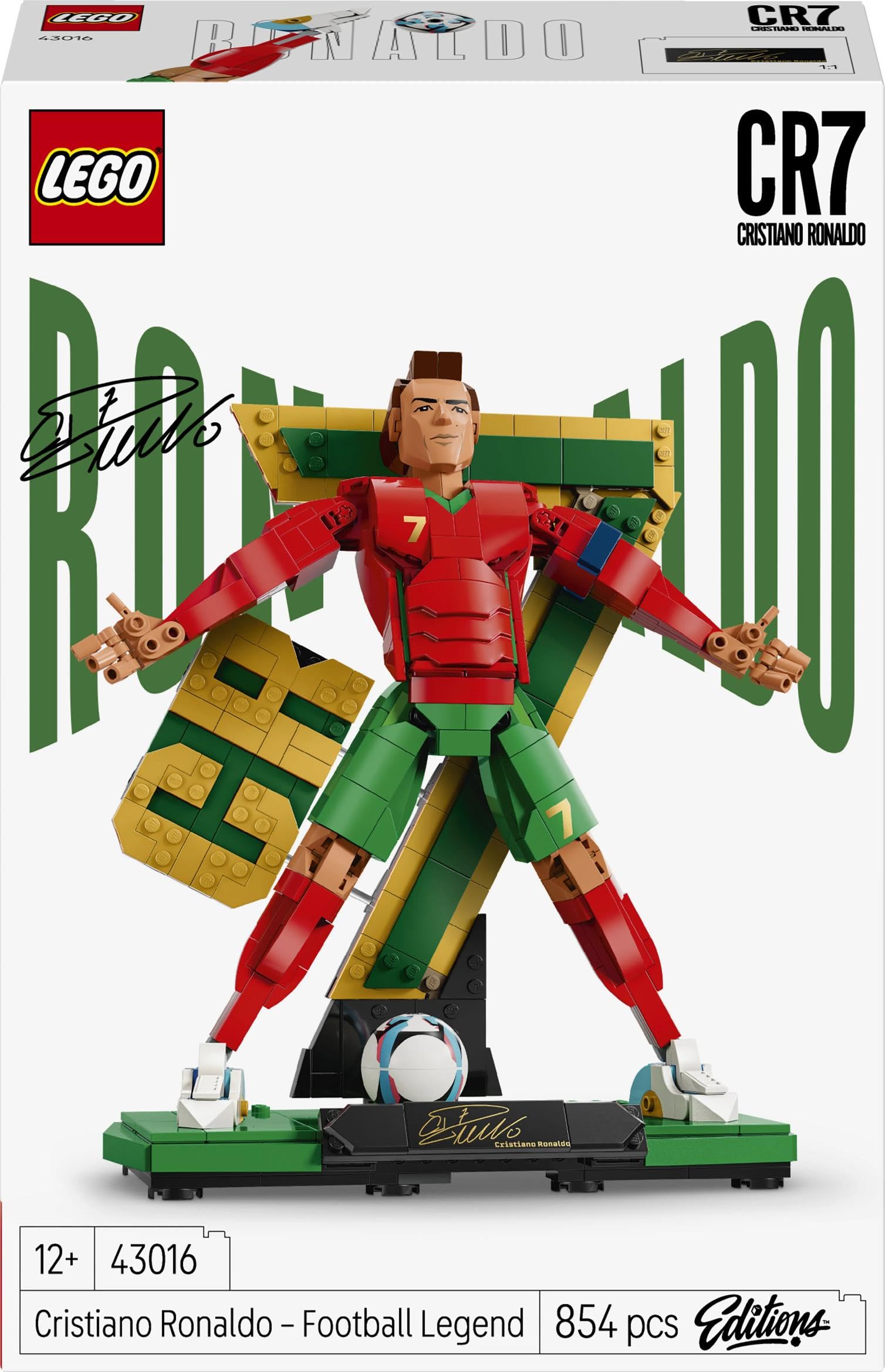 LEGO Editions Cristiano Ronaldo – Fußballlegende Spielzeug - 3D Figuren Modellbau - DIY Kinderzimmer Deko - Geschenk für Jungen, Mädchen ab 12 Jahren und Erwachsene Sportfans - 43016