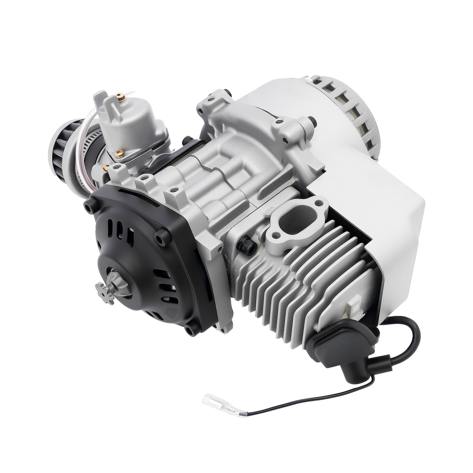 49 Cc 2 Tempi Motore per Bici, 1.9 Kw Minimoto a Benzina, Minimoto con Serbatoio 1.2L, Raffreddamento Ad Aria, Accensione Elettronica, Motore per Mini Moto, Pocket Bike, Pit Bike e Dirt Bike
