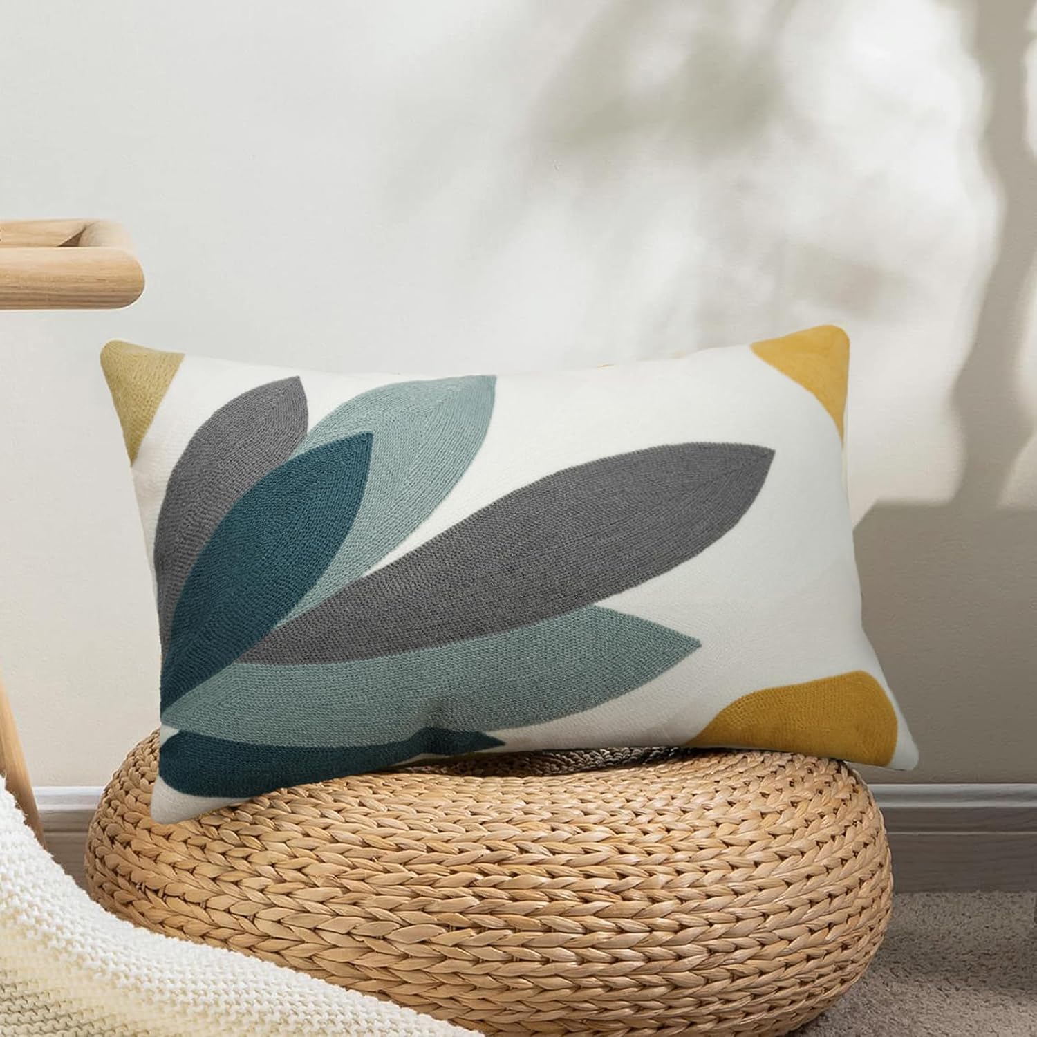 Merrycolor Boho Lumbar Throw Pillow Covers 12x20 Embroidered Abstract Mid Century Modern Pillowcases Bohemian Aesthetic Decorative Pillows for Couch Bed Sofa Living Room 1PC,Plant - Image 6