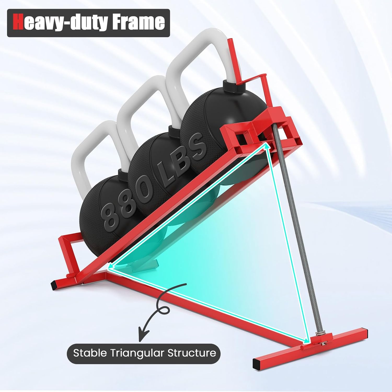 IRONMAX Riding Lawn Mower Lift, Folding Lawn Tractor Lift with Manual Handle, Adjustable Height & Angle, Telescopic Maintenance Jack, Heavy Duty Steel Lawnmower Jack, 880 LBS Weight Capacity (Red)