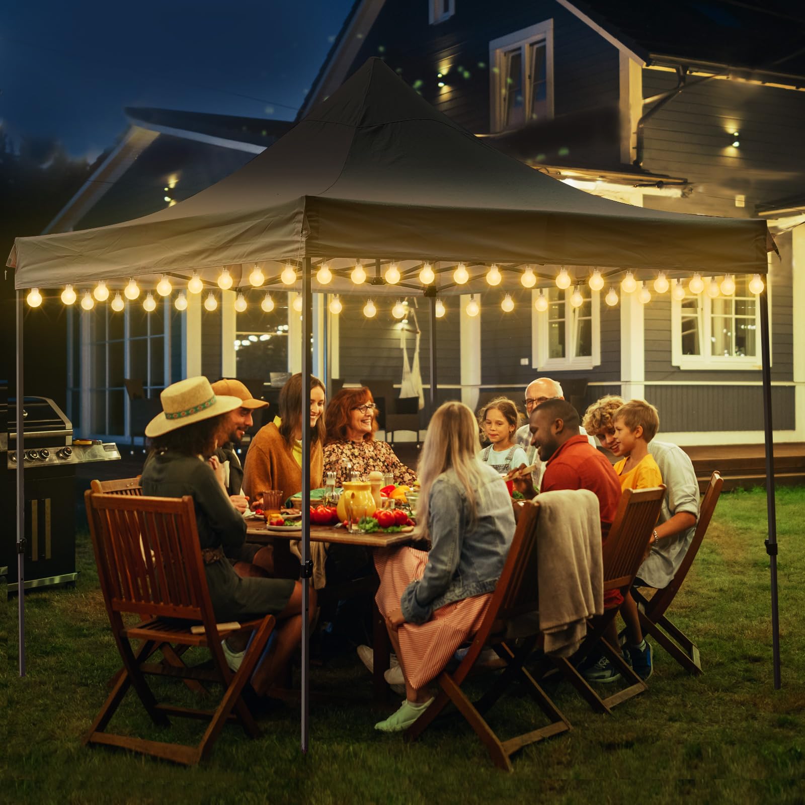 canopy tent lighting Eliteemo LED Lights, 40 Ft String Light, Warm White, Waterproof aaron pedale Category:Kinder Jugend Fahrräder_14 kg Color:Champagne this garden furniture is