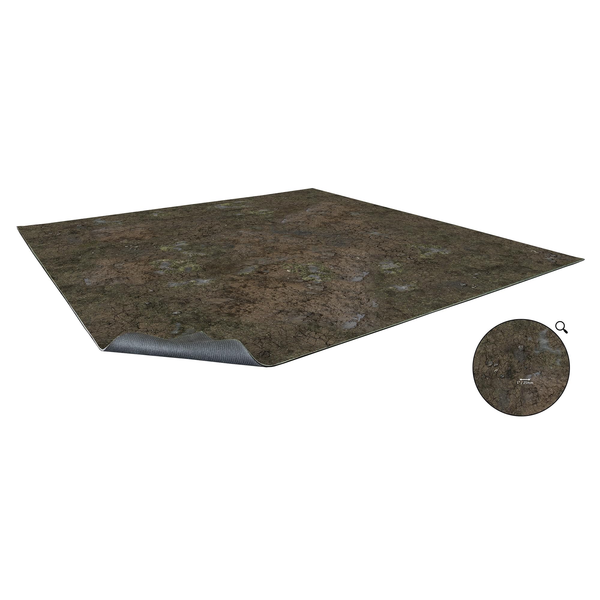 Battle Systems Alfombrilla De Juego Muddy Streets – 90x90 Cm Con Cuadrícula De 25 Mm | Ideal Para Juegos De Rol Y Miniaturas, Neopreno De Alta Calidad