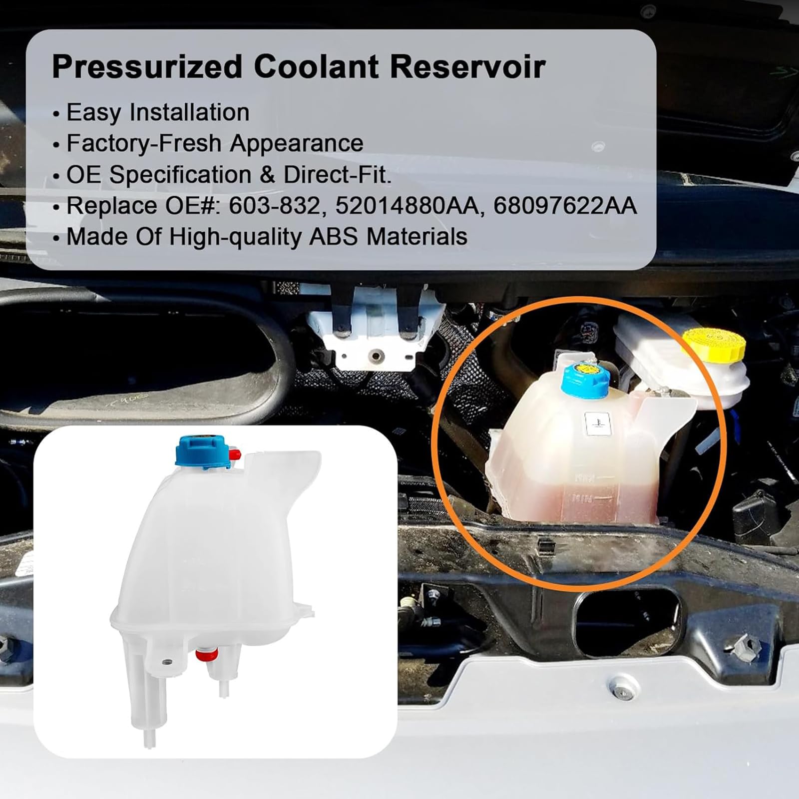 Depósito de refrigerante de repuesto para Promaster 1500 2500 3500 2014-2021 52014880AA 68097622AA