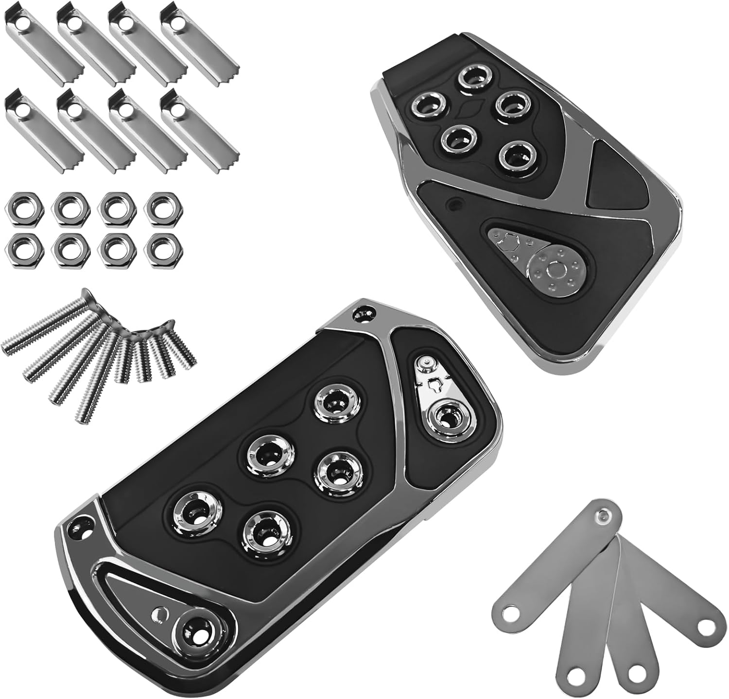 2PCS Car Pedal Covers 2.55In x 5.11In Automatic Transmission Gas and Brake Pedal Cover 5.31In x 3.11In Anti-Slip Vehicle Foot No Drilling Treadle Accelerator Pedals Cover Accessories (Black)