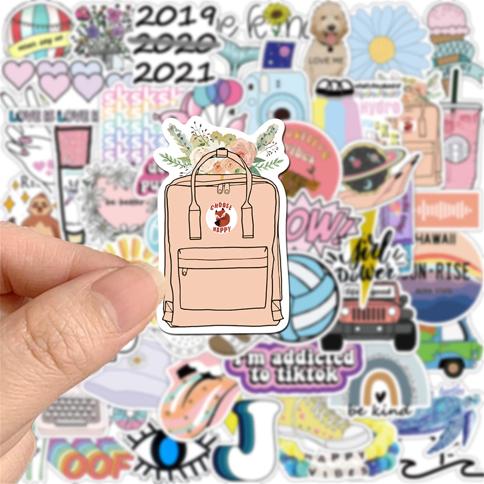 Cute Water Bottle Stickers 50PCS Aesthetic Kawaii Stickers VSCO Girl ...