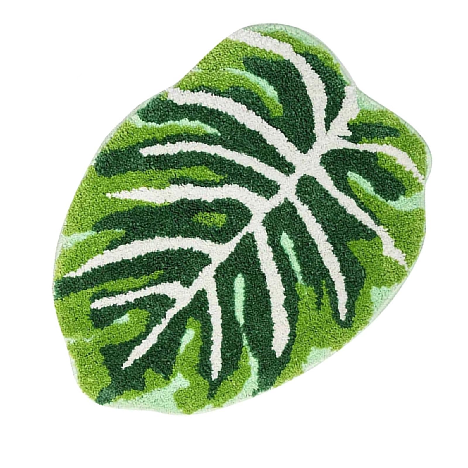 Tapis de bain motif feuilles vertes pour une décoration de salle de bain nature et cocooning