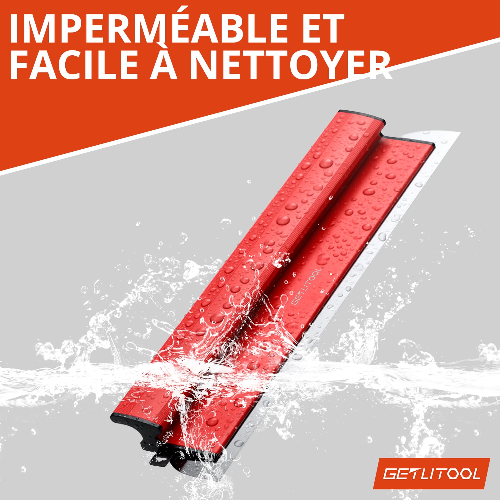 GETLITOOL Couteau à Enduire en Acier Inoxydable,60cm,Lisseuse Enduit,Spatule Enduit de Lissage Set,Outils de Cloison Sèche Grandes Surfaces Avec lame de rechange et Manche D'extension à 1.3m