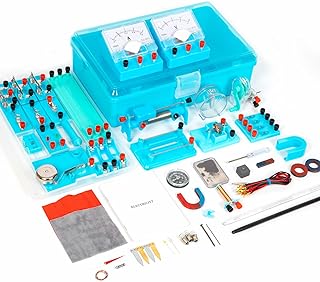 STEM Electricity and Magnetism Lab Starter Kit by DAILYLIFE, Physics Basic Circuit Learning Set for Age 8+, Electronics Laboratory Kits 20+ Experiments 65 Items,for Kids Child Students