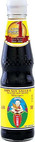 Healthy Boy Salsa de soja fina, 10 onzas líquidas, producto de Tailandia, salsa de soja, 10.0 onzas líquidas