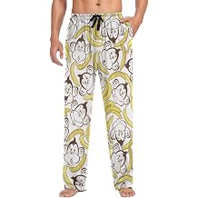 visesunny Fashion Floral Men's Pajama Pants 100% Cotton Lounge Soft Warm Sleepwear Pants PJ Bottoms Drawstring with Pockets