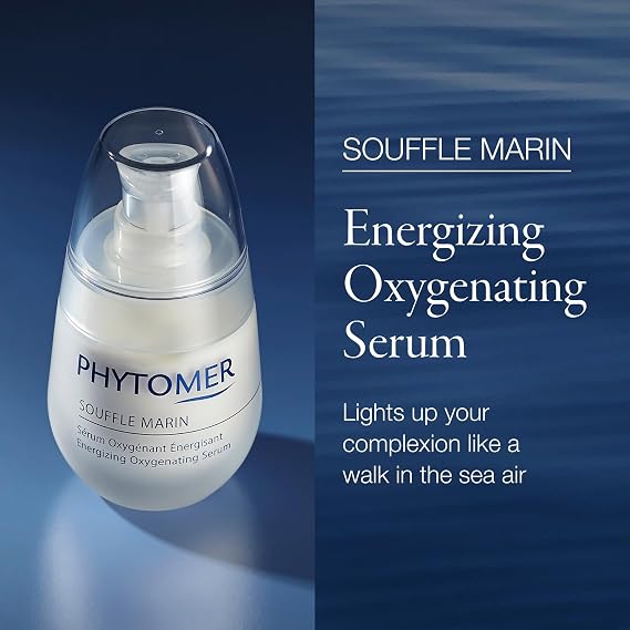 Phytomer Souffle Marin Energizing Face Serum | Oxygenating Anti Aging Serum for Face & Neck | Facial Cream Moisturizer Corrects Dull Skin | Protects & Hydrates | 30ml