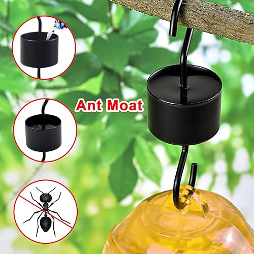 Miniatura 5 de Comederos de vidrio para colibríes para colgar al aire libre, 15 onzas, sellados y a prueba de fugas, fáciles de limpiar y llenar, con foso de