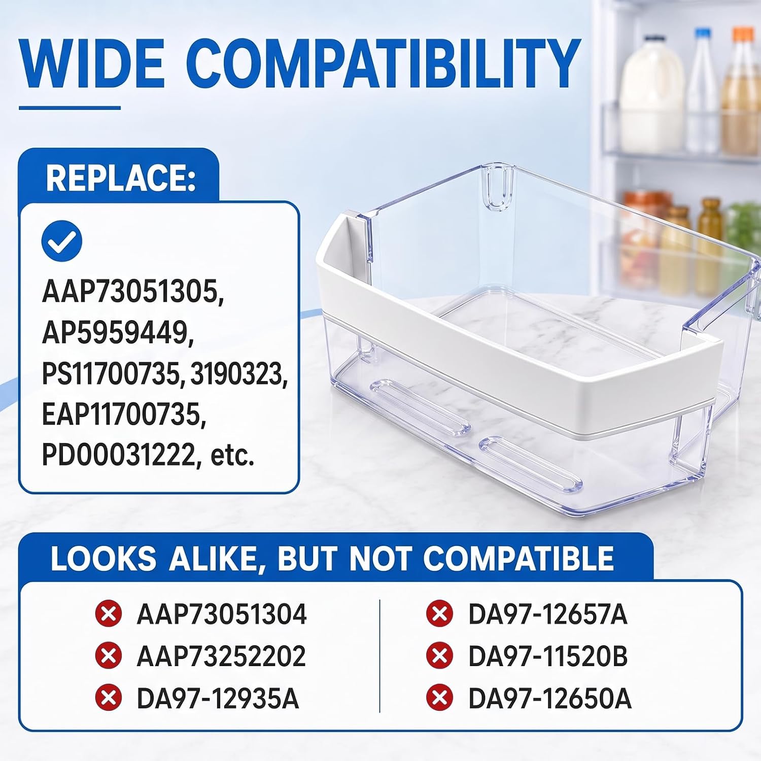 WR71X11052 Refrigerator Gallon Door Bin Right Side For GE Refrigerator