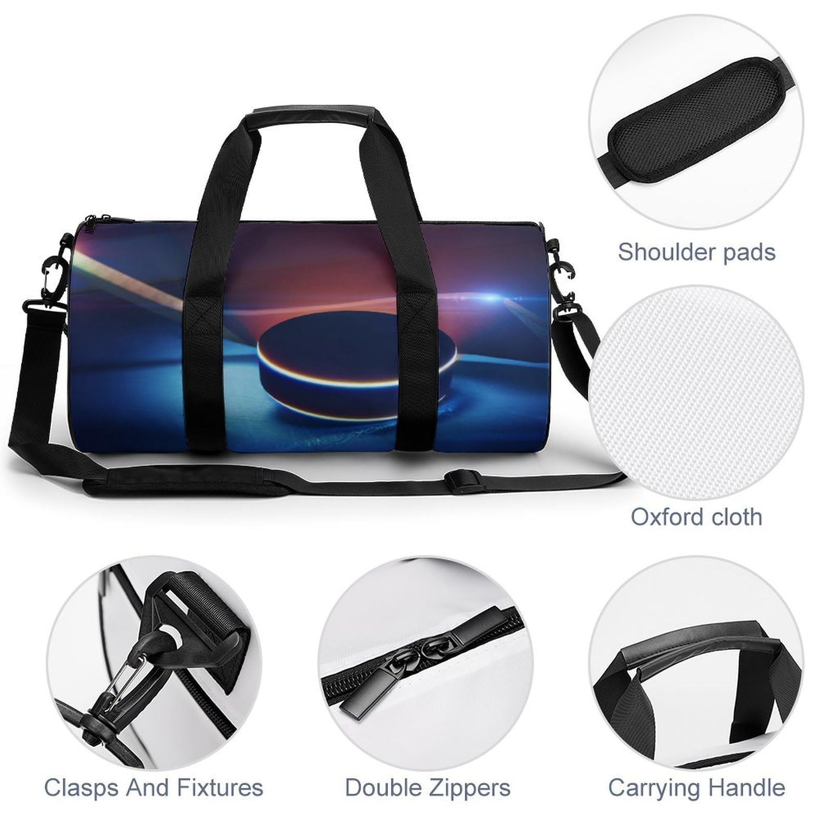 Hockey Sport Sac De Sport Gym Sac De Voyage Sac Week-End Duffel Bag pour Camping Randonnée Voyage 45x23x23cm