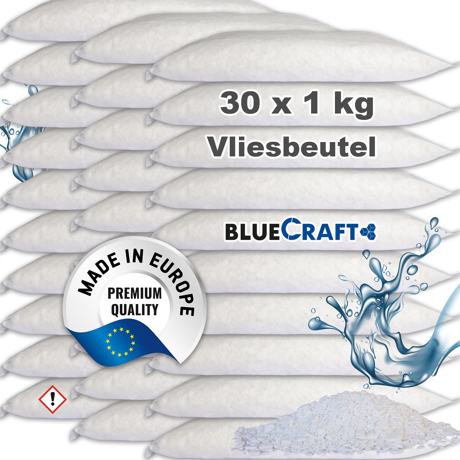 Bluecraft 30x 1kg Luftentfeuchter Nachfüllpack Entfeuchter Granulat