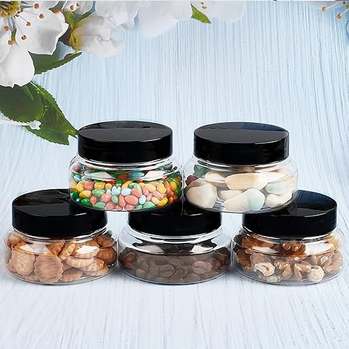Miniatura 7 de TUZAZO Recipiente de plástico de 5 onzas con tapas sin BPA, paquete de 24 recipientes vacíos redondos transparentes para cosméticos para loción,