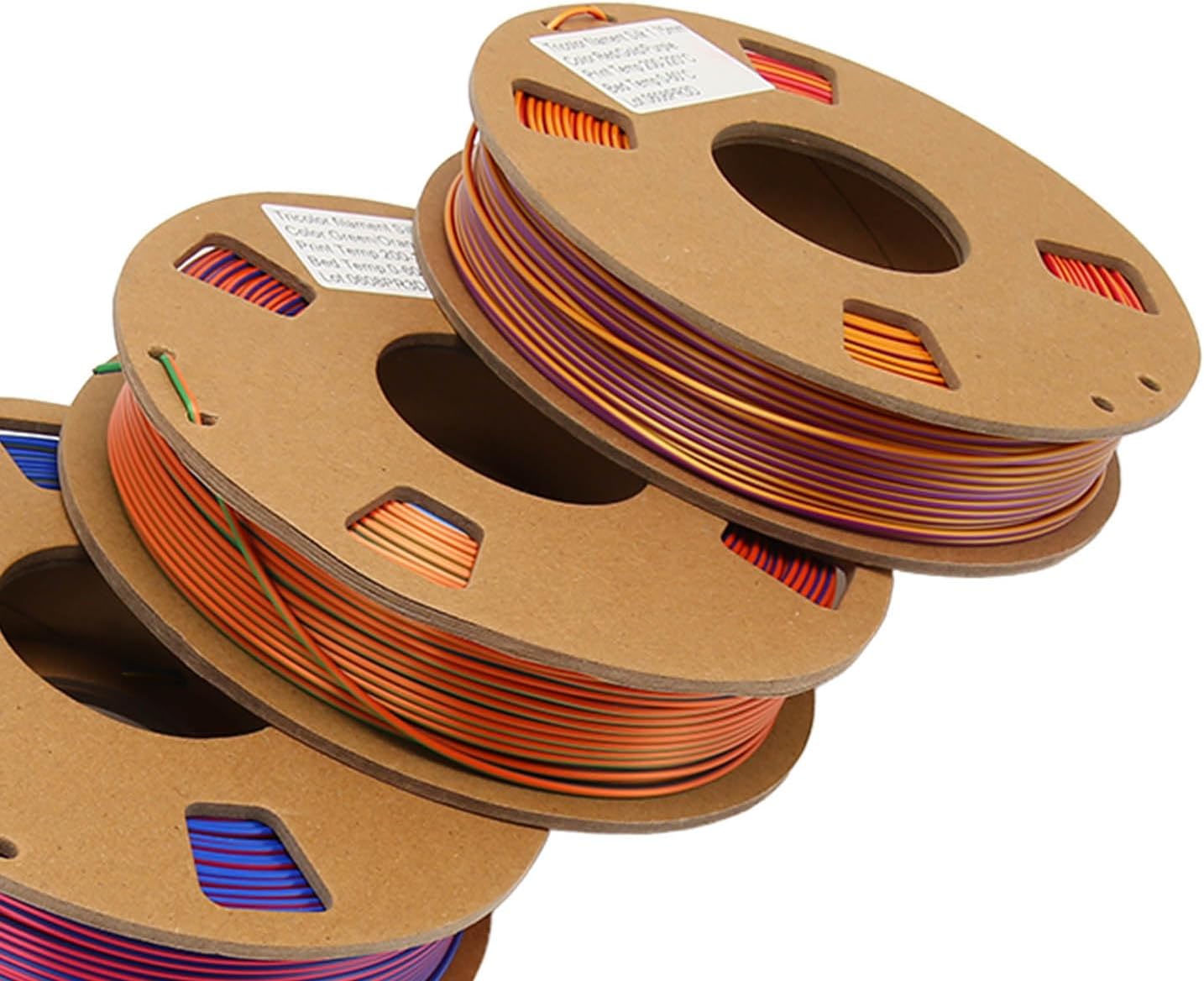 Jeanoko Triple Colors Smoothing and Glossy PLA 3D Printer Filament for Refilling Replacement, 1.75mm Diameter 8.8oz Net Weight 200-220 Celsius for 3D Printing Enthusiasts