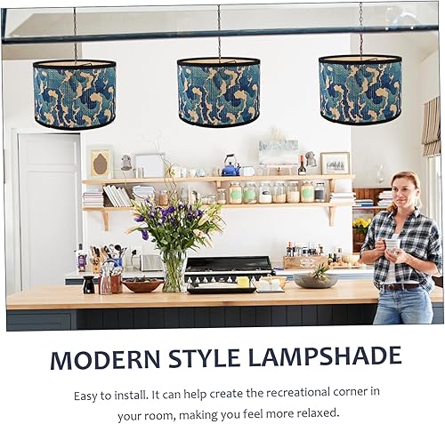 Miniatura 9 de DOITOOL 1 pantalla de bambú E27, luces colgantes de ratán, remates decorativos retro, decoración Chandalier, pantalla colgante de tela, pantalla de