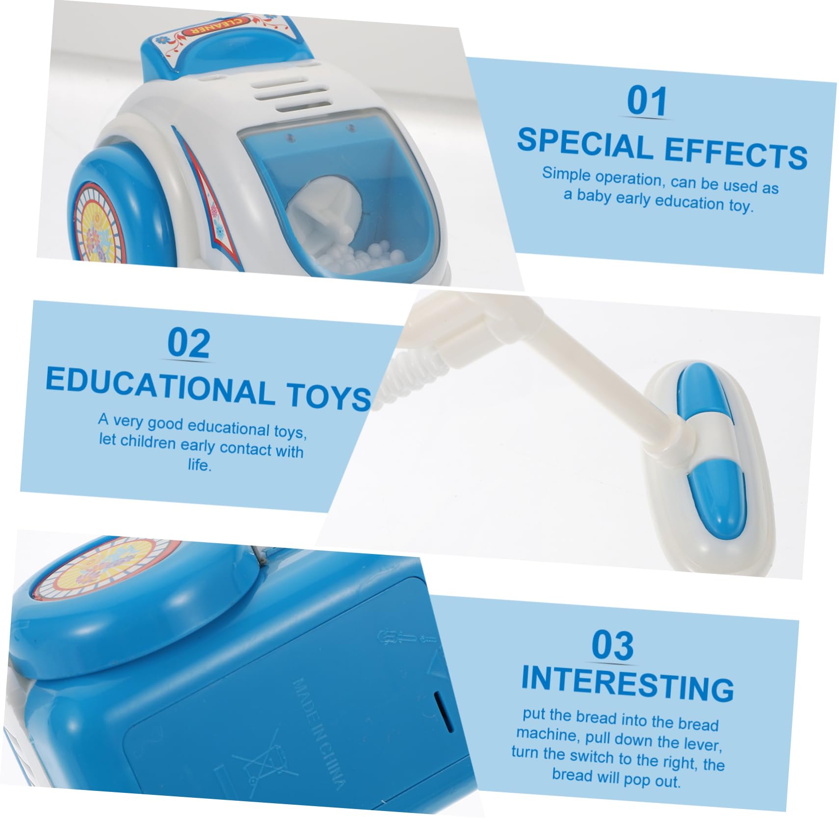 Vaguelly Mini Vacuum Cleaner Toy for Kids Role-Playing Home Cleaning Set Plastic Dust Cleaner Educational Toy