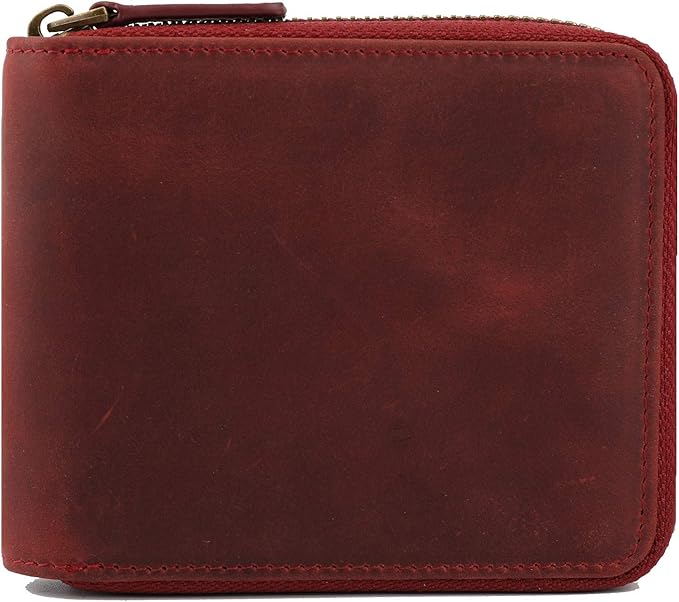 zippered leather wallet