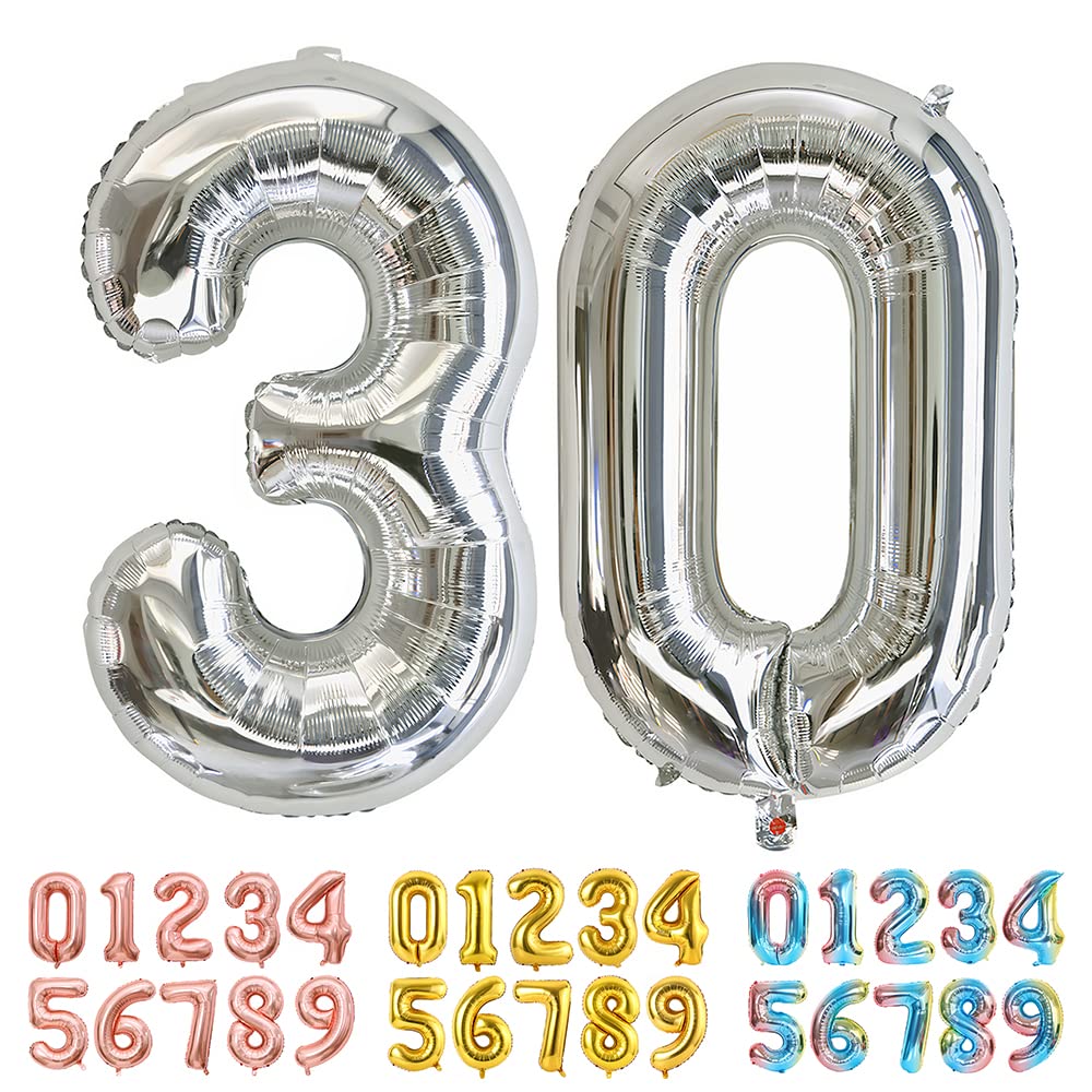 Foil Globo Número 5 Azul 40" (101cm), Inflable Helio o aire, Gigante Numeros 0-9, 10-19, 20-29, 30-100, Grande Globos Decoración para La Boda Aniversario y Cumpleaños Fiestas — view 273