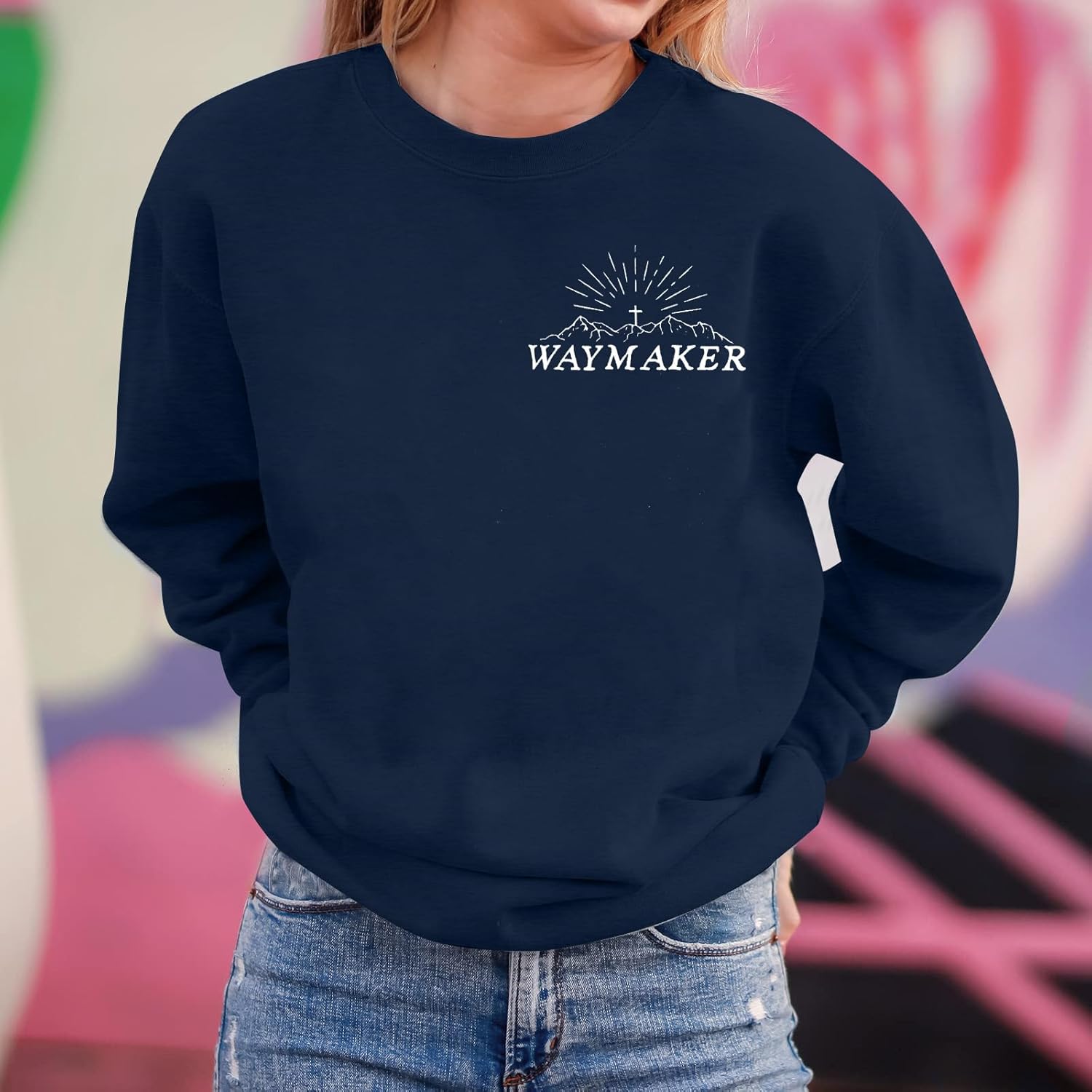 JINTING Christian Jesus Sweatshirt Women Religious Faith Sweatshirts Inspirational Waymaker Pullover Bible Verse Tops - Image 2