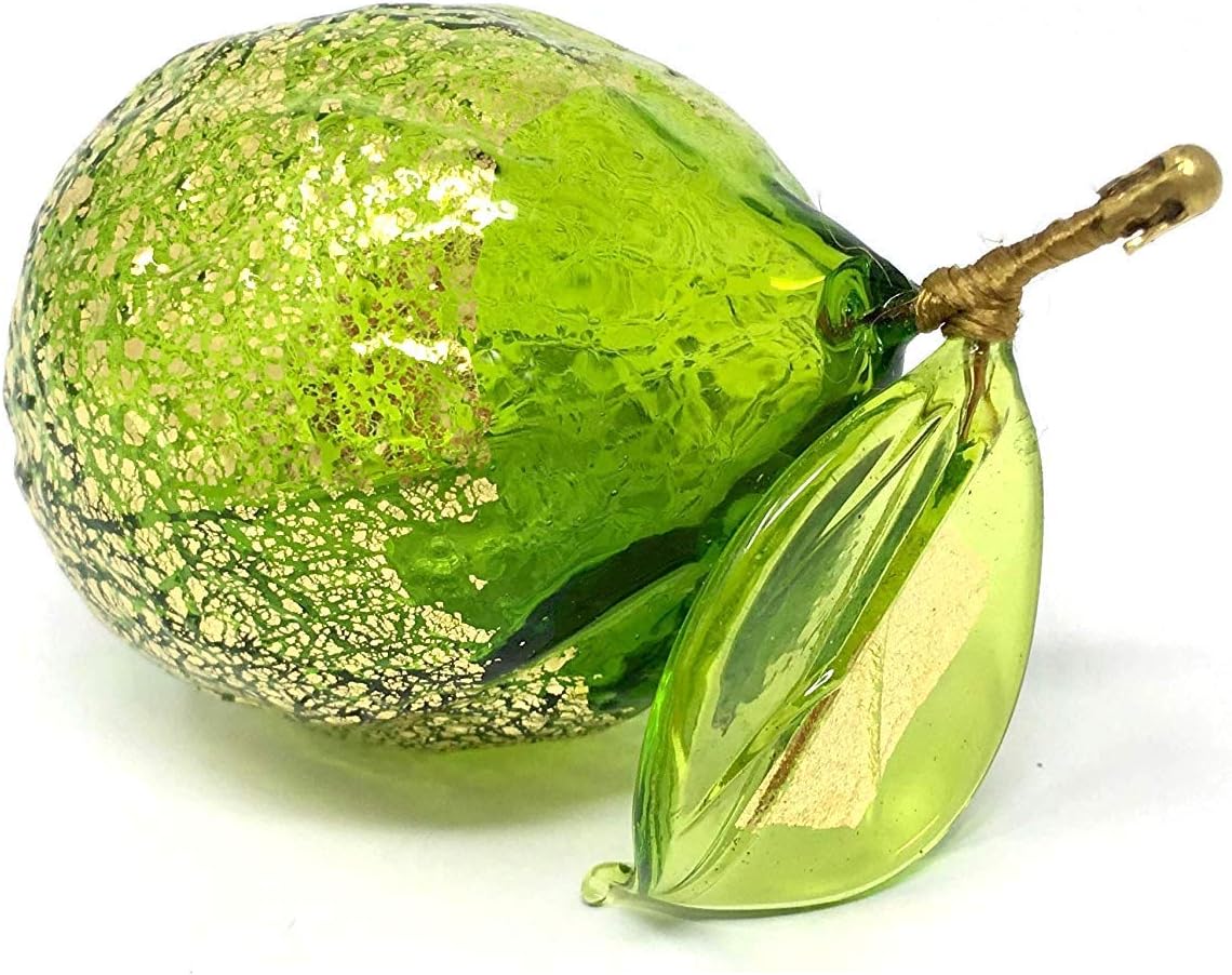 Murano Glass Hand Blown Lime, Made in Italy