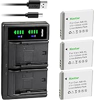 Vista 6 de Kastar Reemplazo del cargador de batería USB NB-6L LTD2 para Canon NB-6L NB6L, NB-6LH NB6LH, Canon CB-2LY Charge, Canon Digital IXUS 200 IS, cámara