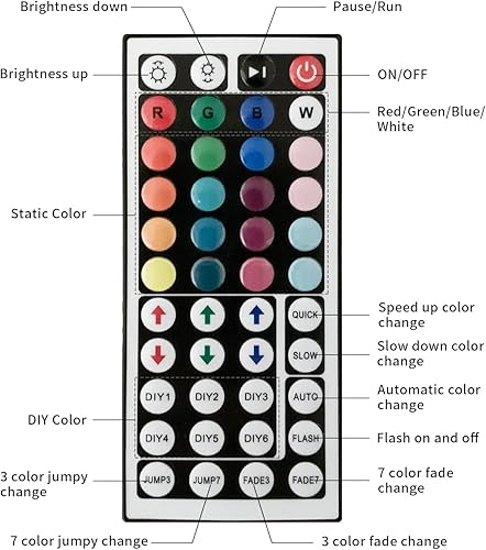 Miniatura 4 de Luces LED para dormitorio de 32.8 pies, kit de tiras de luces LED con control remoto de 44 teclas, 300 LED, SMD 2835 RGB para dormitorio,